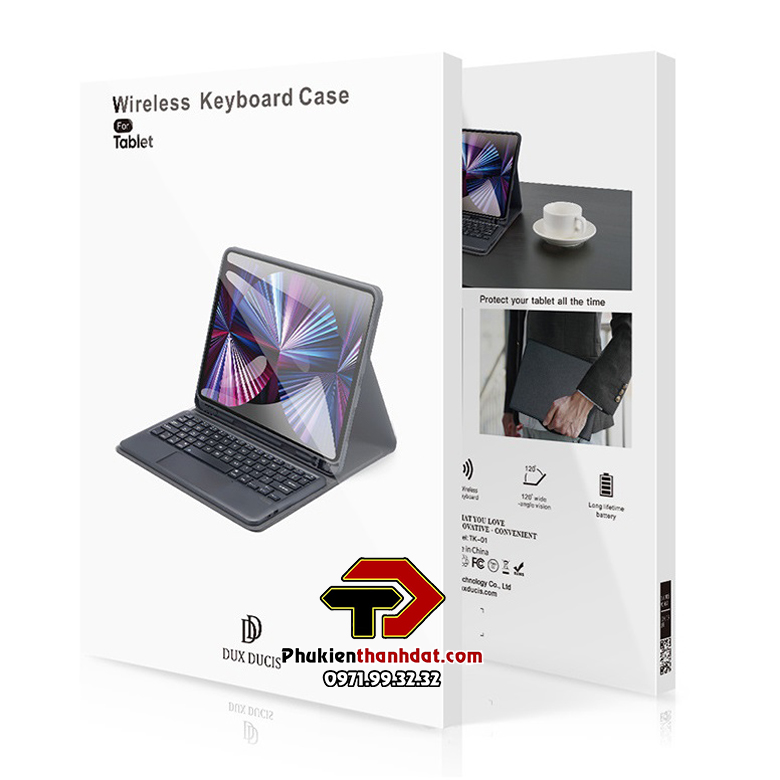 Bao da kèm bàn phím cho iPad Gen 10 10.9 inch 2022 chính hãng Dux Ducis có bàn di chuột TrackPad - Hàng chính hãng