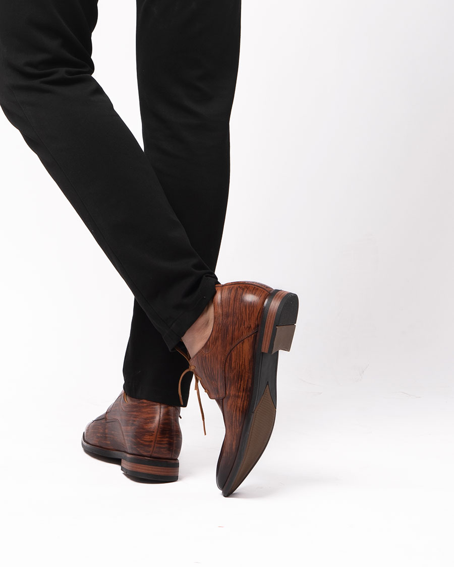 GIÀY TĂNG CHIỀU CAO NAM T200 NÂU BÒ CAO 6CM