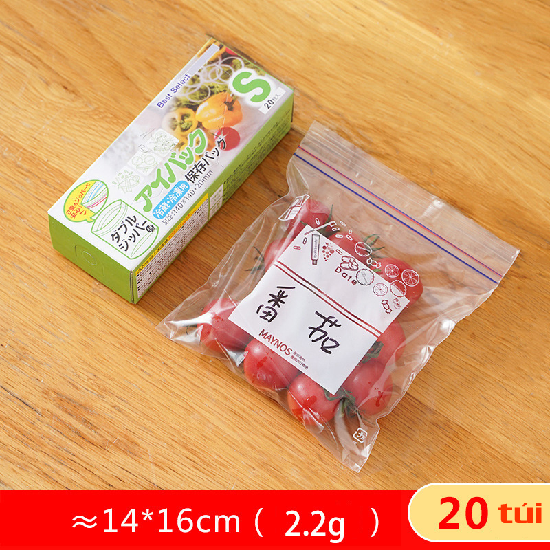 Túi zip đựng thực phẩm niêm phong PE dày đặc túi đóng gói thức ăn túi niêm phong nhà bếp (TB05)