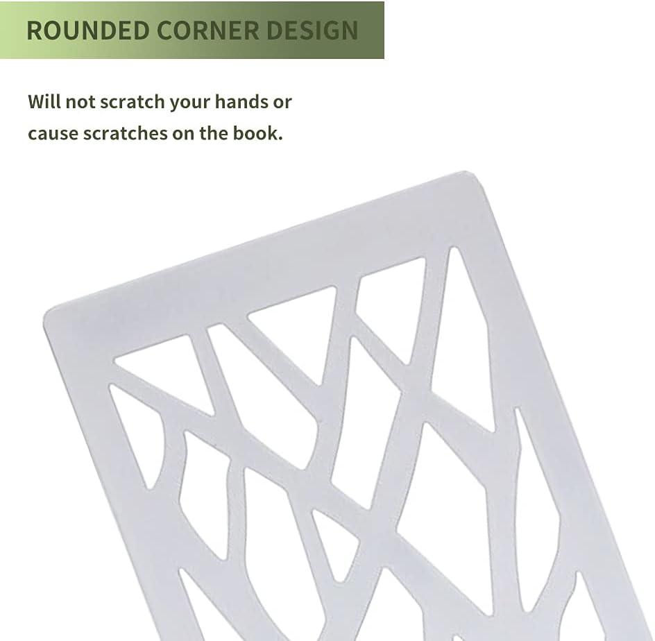 Kẹp sách bằng kim loại Nút chặn sách thiết kế hình nêm, Bao gồm dấu trang, Kẹp sách chắc chắn cho giá sách, thư viện, văn phòng, trường học, hiệu sách, bộ 2 màu trắng