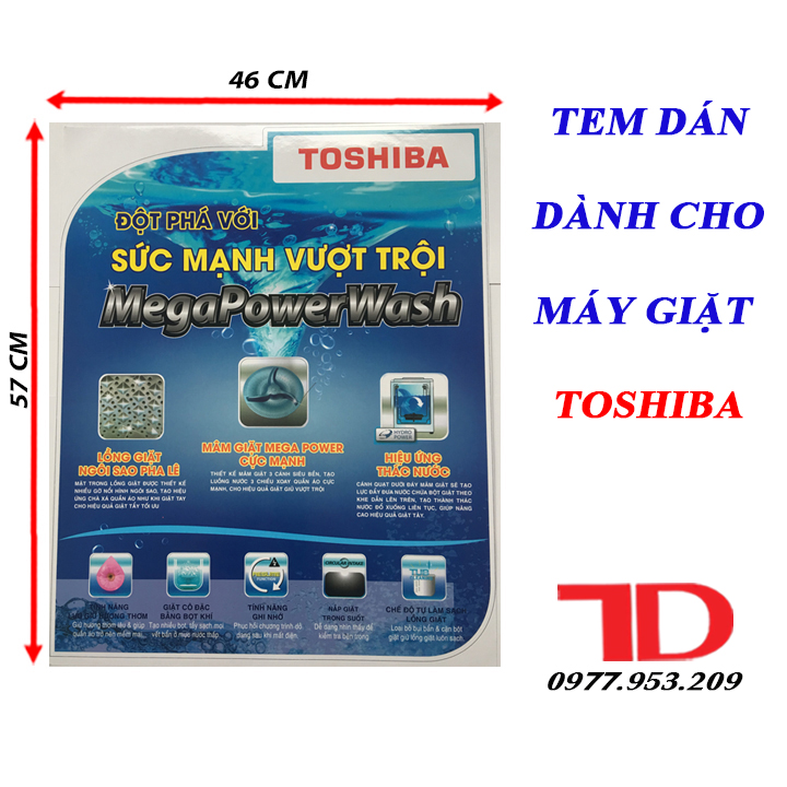 Tem dán dành cho máy giặt TOSHIBA