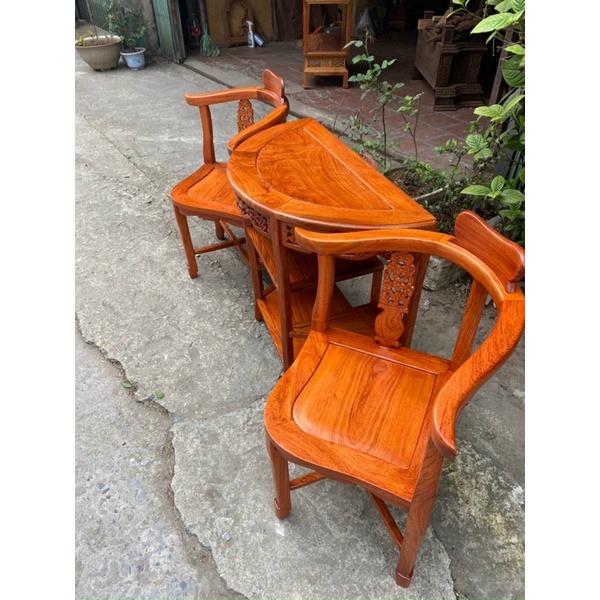 Bộ bàn ghế góc gỗ hương đá