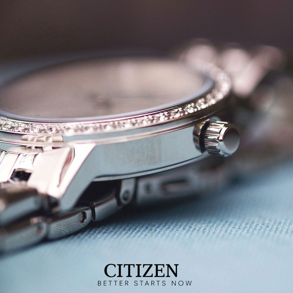 Đồng Hồ Nữ Citizen Đính Đá Swarovski Dây Thép Không Gỉ EL3040-80A - Mặt Trắng