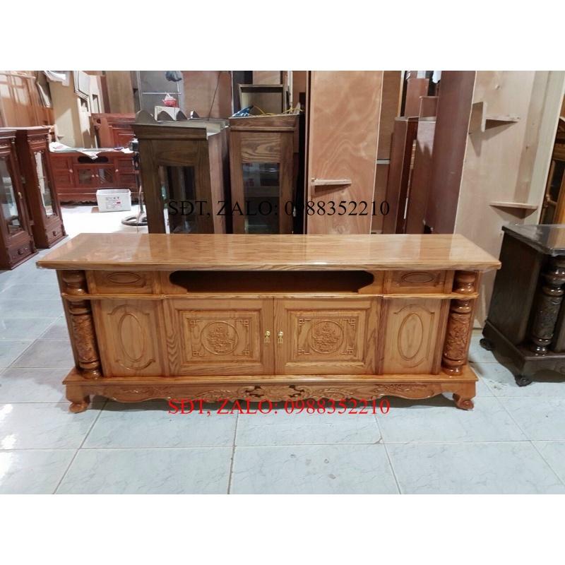 Kệ Ti Vi Gỗ Sồi Nga 1m8_2m_2m2