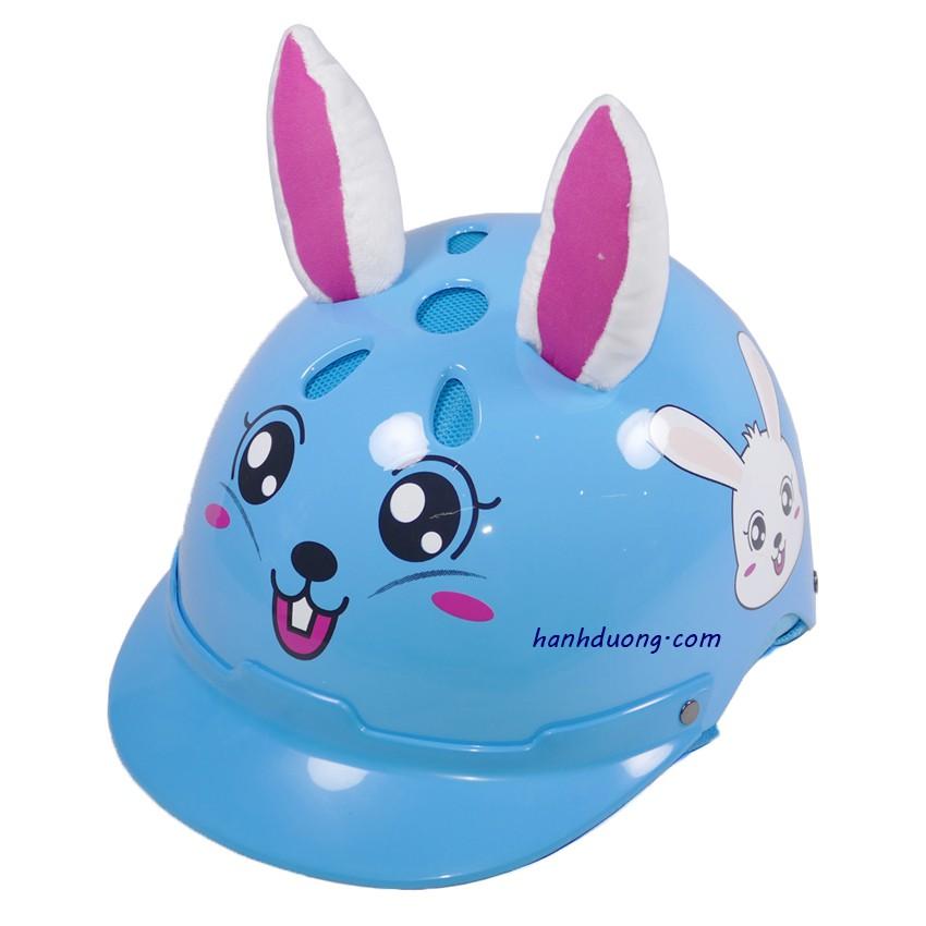 Nón bảo hiểm đẹp mũ bảo hiểm trẻ em từ 4-9 tuổi in hình con thỏ phù hợp cho các bé gái