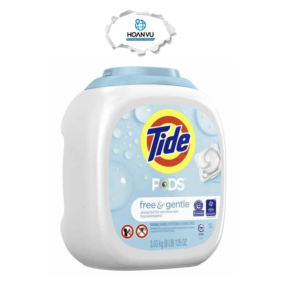 Viên giặt tẩy Tide Pod HE Laundry Detergent Free & Gentle