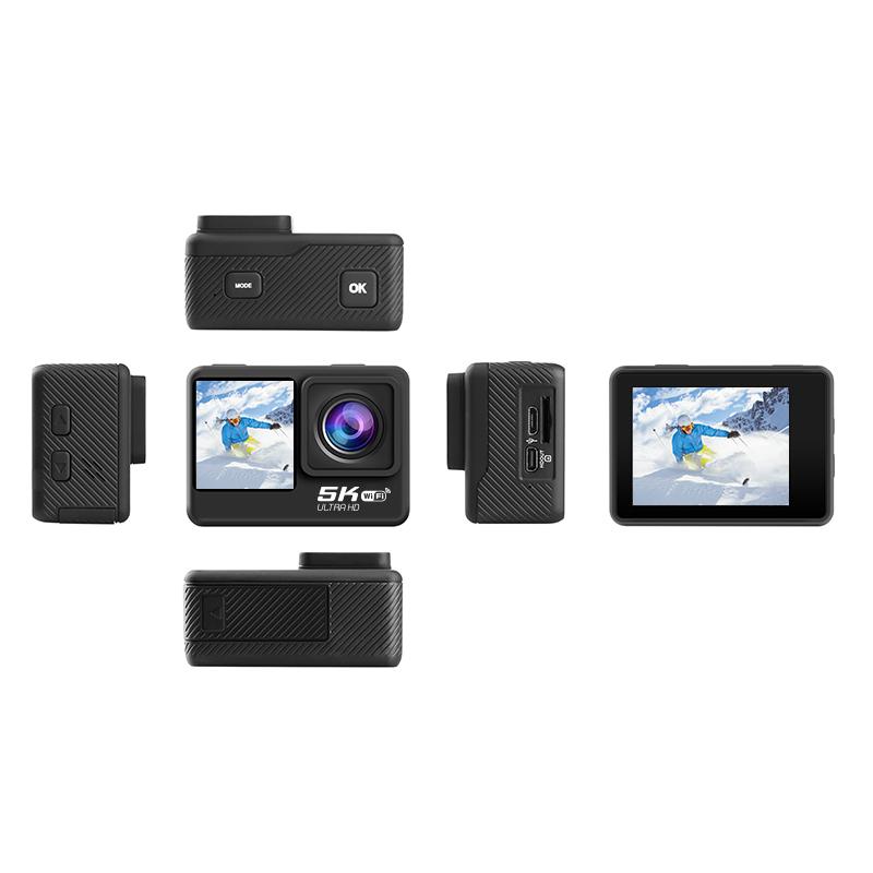 Camera Hành Động Chống Rung 5K Wifi 4K 60fps Màn Hình Kép Camera Thể Thao Chống Nước Góc Rộng 30M Có Điều Khiển Từ Xa
