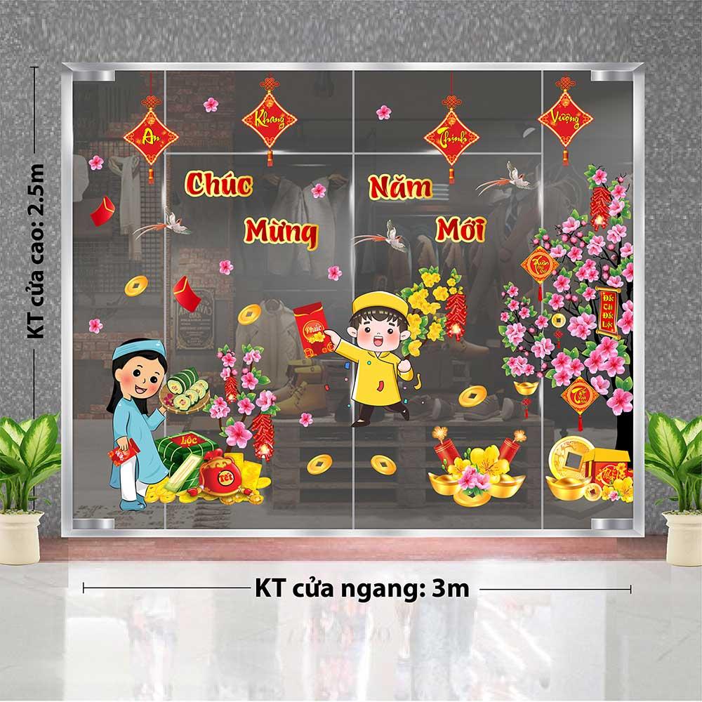 DECAL TRANG TRÍ TẾT 2023 COMBO SỐ 34