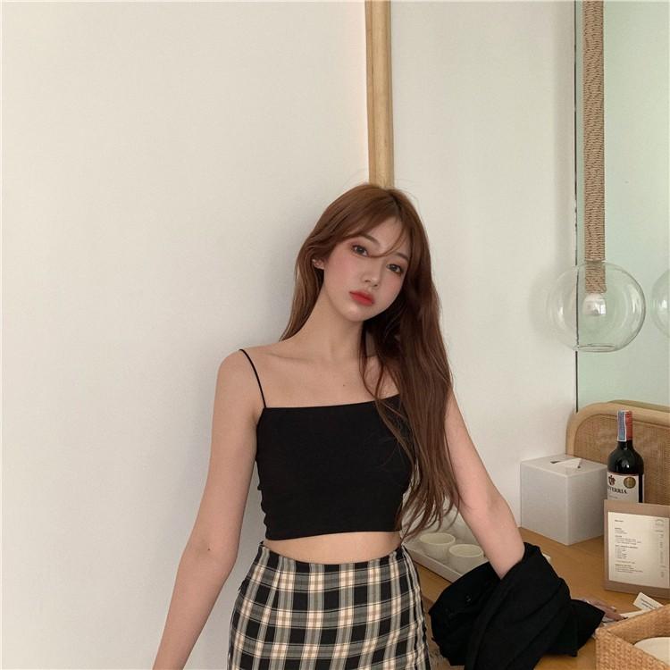 Áo Croptop Hai Dây Sợi Bún - Áo Croptop Chất Thun Mềm