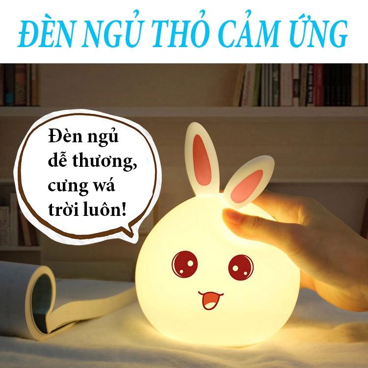Đèn ngủ Cảm ứng Đổi màu hình thỏ siêu Dễ Thương