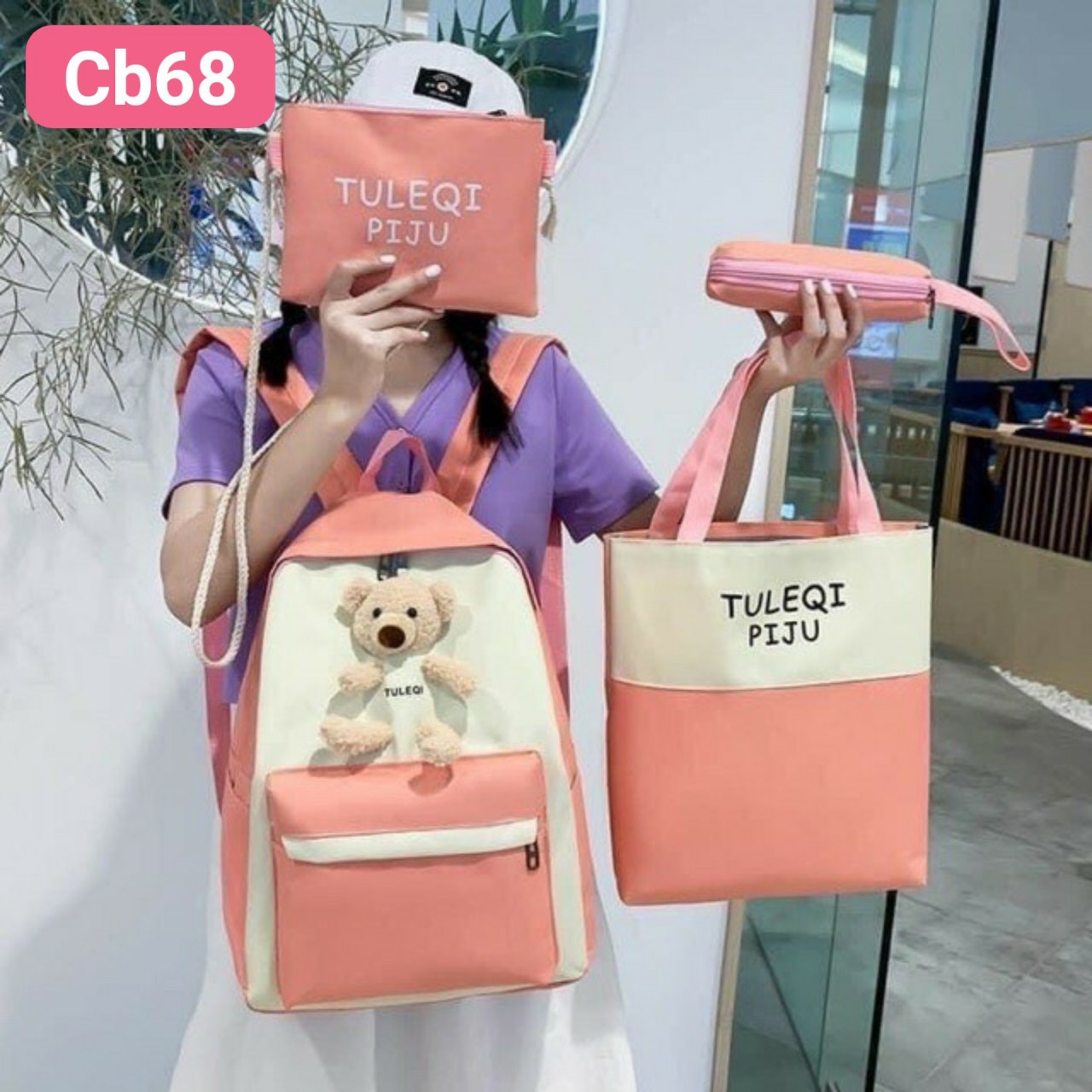 Balo 4 món Gấu dễ thương - Giao ngẫu nhiên