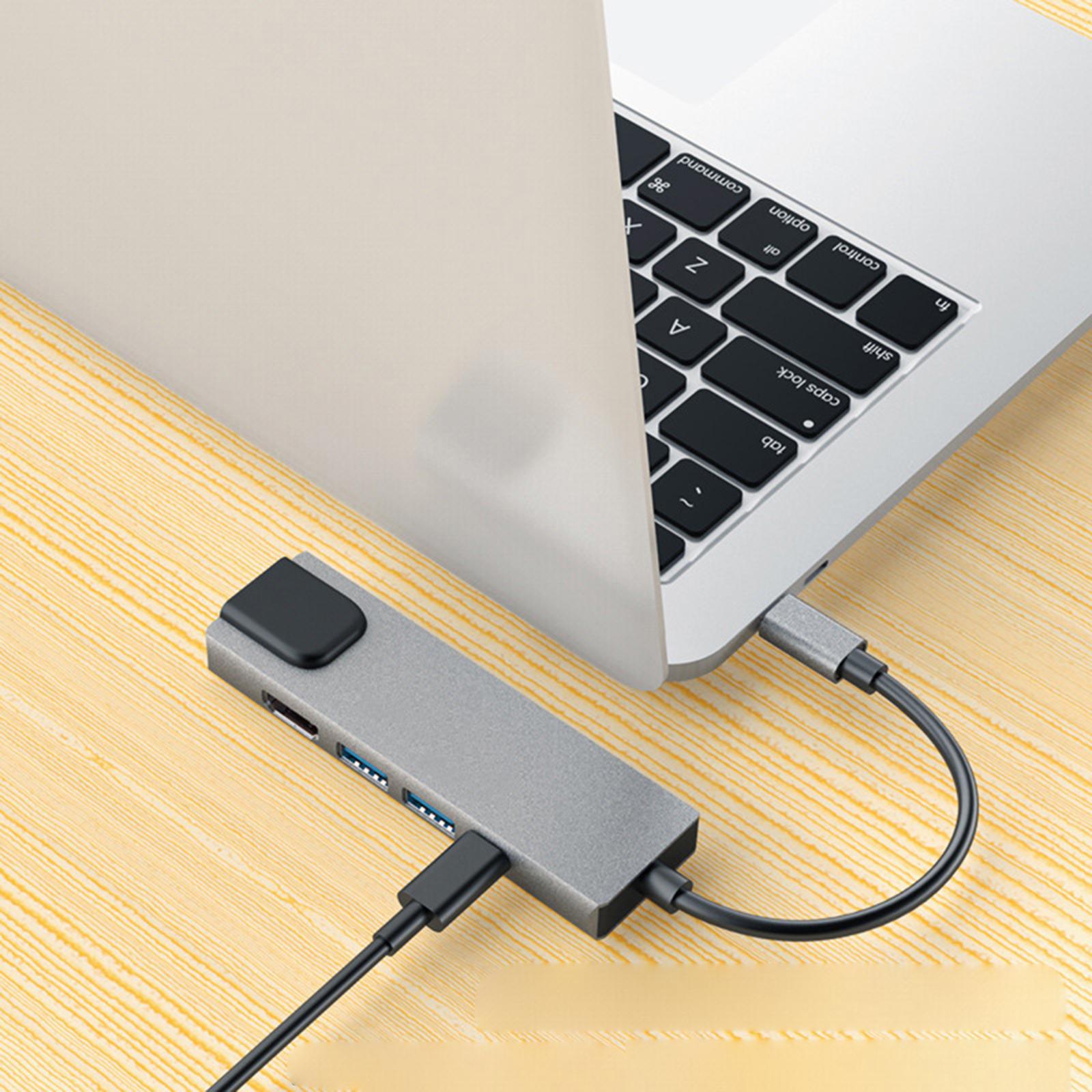5-IN-1 USB C Hub Type-C Docking Station Multiport Adapter with 4K HD RJ45 Ethernet USB 3.0 USB 2.0 PD Charging Port