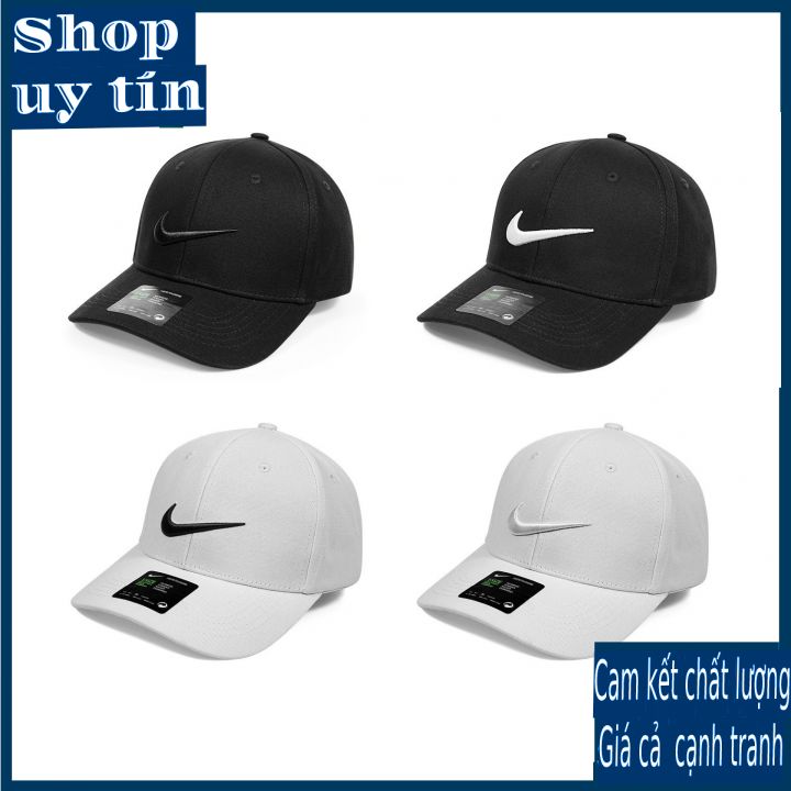 Freeship - MŨ/NÓN KẾT LƯỠI TRAI LOGO THÊU CỔ ĐIỂN THỜI TRANG NAM NỮ CAO CẤP - màu trắng / màu đen