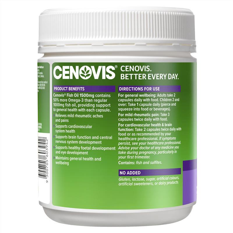 Cenovis Odourless Fish Oil 1500mg 200 Capsules
