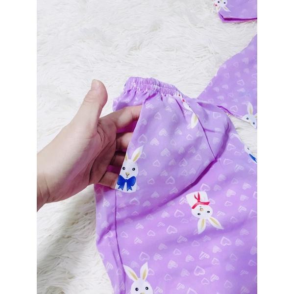 Bộ Pijama Cổ Nhọn Thỏ Trắng xinh xắn size dưới 60kg
