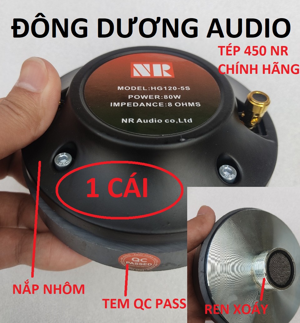 CỦ LOA TREBLE 450 NR AUDIO NẮP NHÔM - HÀNG NHẬP KHẨU - TỪ 120 COIL 44.4 TITAN - TRÉP KÈN 450