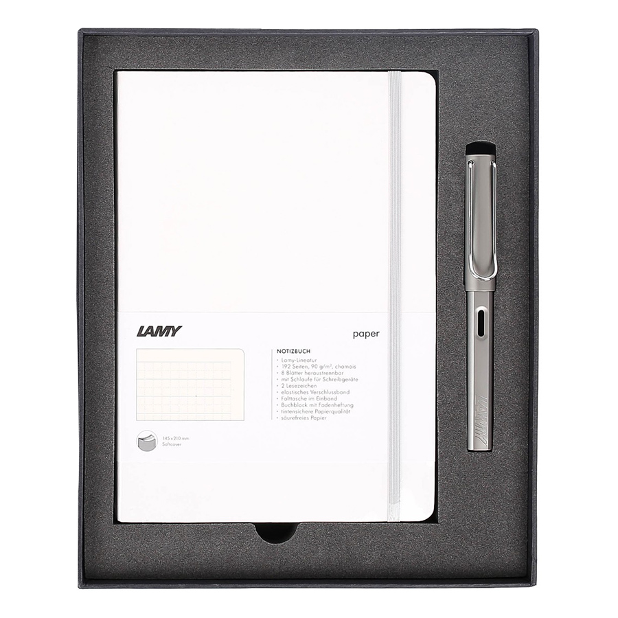 Gift Set Lamy Notebook A5 Softcover White + Lamy Al-Star Grey - GSNAl0019