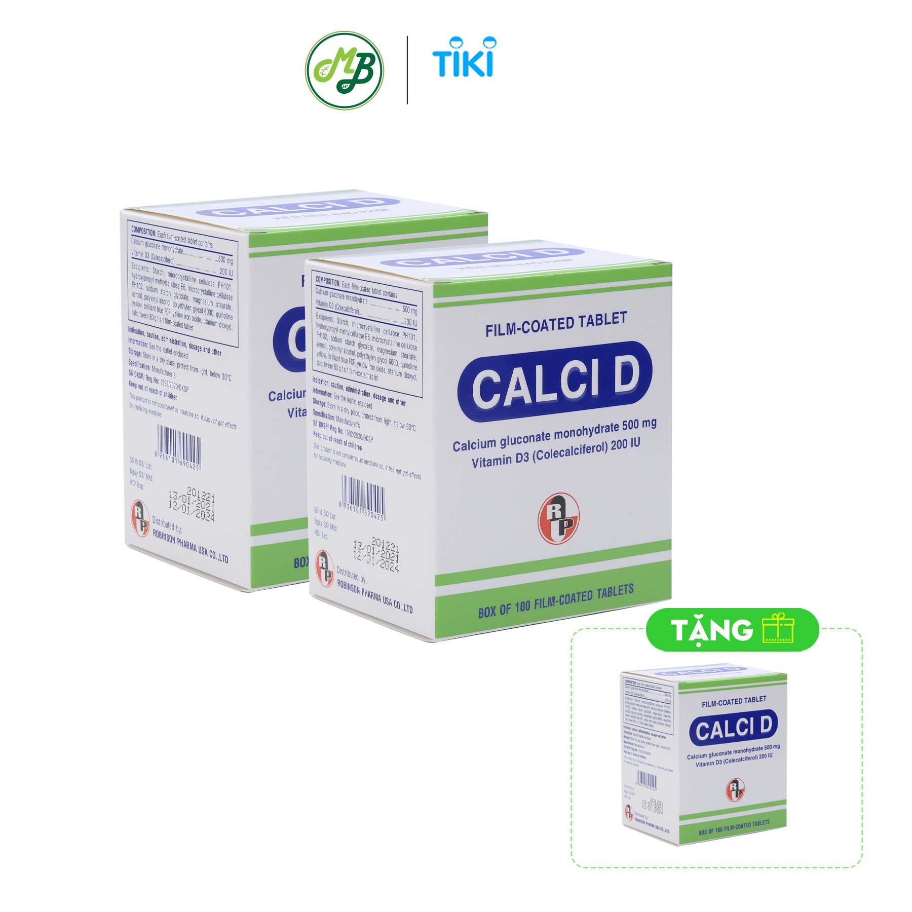 COMBO 2 TẶNG 1 TPCN Viên uống giúp bổ sung canxi và vitamin D3 cho người lớn tuổi,phụ nữ sau mãn kinh và trẻ em đang phát triển chiều cao...-CALCI D-hộp 100 viên