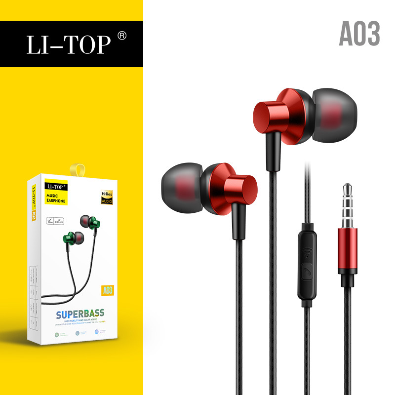 Tai Nghe Nhét Tai Có Dây A03 Vỏ Kim Loại, Bass Mạnh, Có Micro Và Nút Điều Khiển, Jack 3.5mm - miếng lót chuột