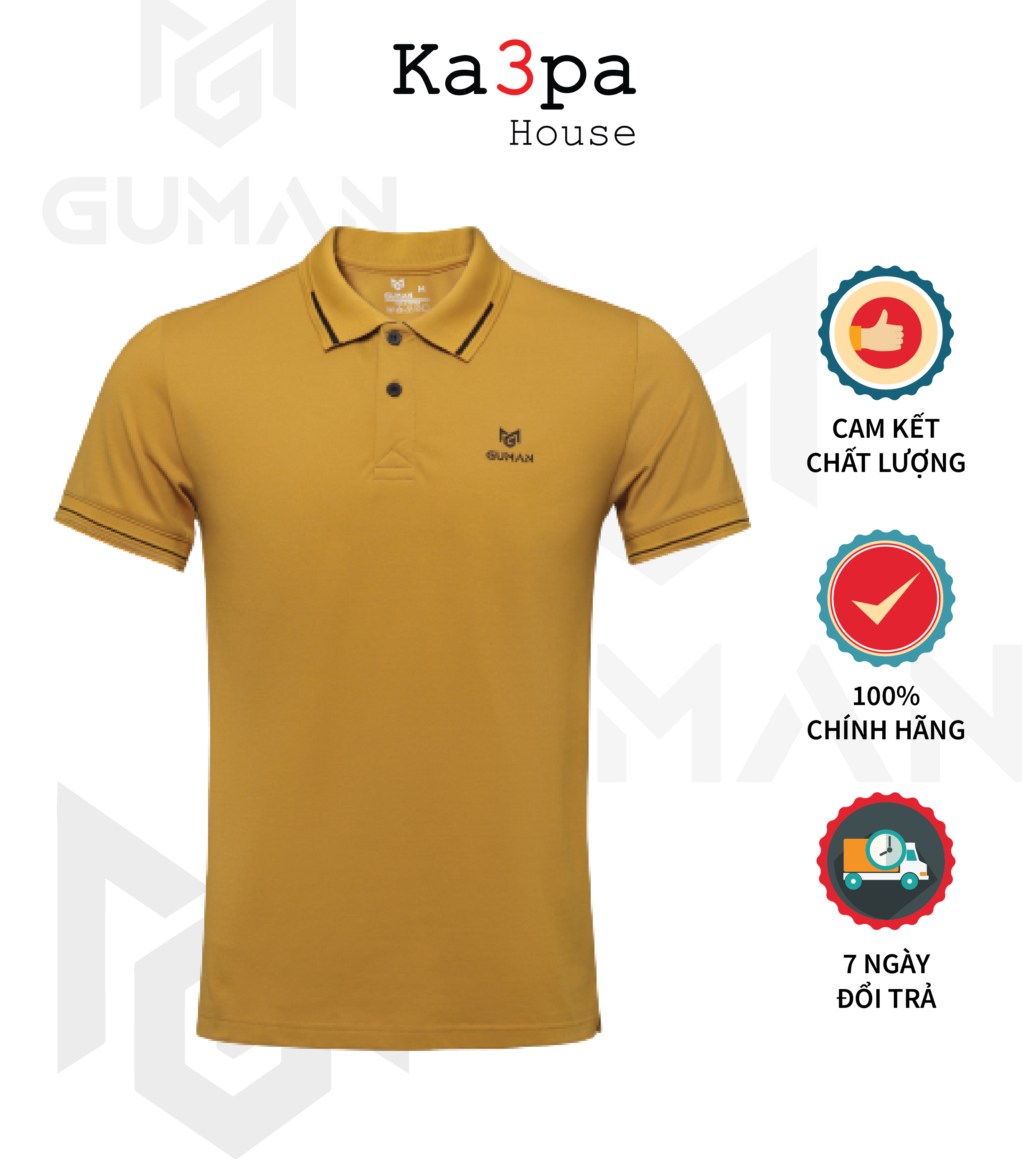 Áo Thun Polo Casual GUMAN Orange Yellow GOY116