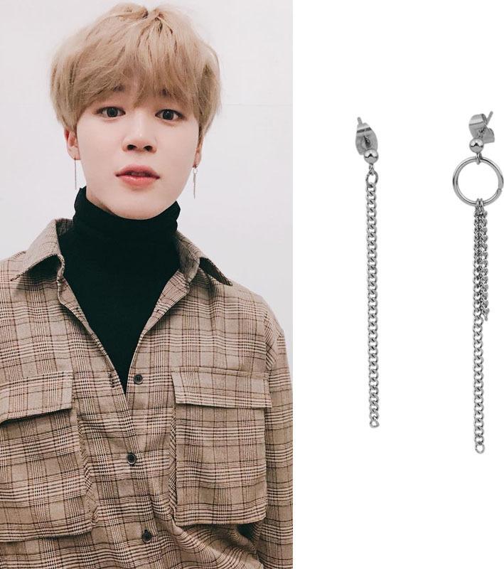 Khuyên tai bất đối xứng 1 đôi xích tua rua thần tượng idol Hàn Quốc