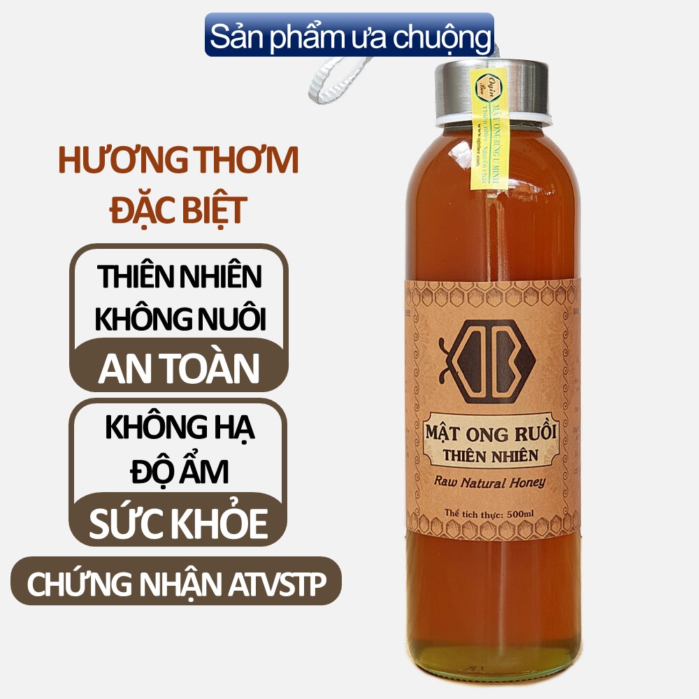 Mật ong ruồi - 500ml, Mật ong tự nhiên quý hiếm, không nuôi