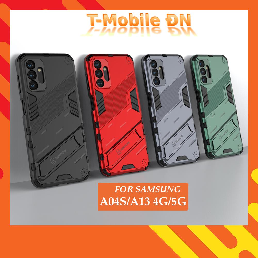 Ốp lưng cho Samsung A04S A13, Ốp chống sốc Iron Man PUNK cao cấp kèm giá đỡ cho Samsung A04S A13