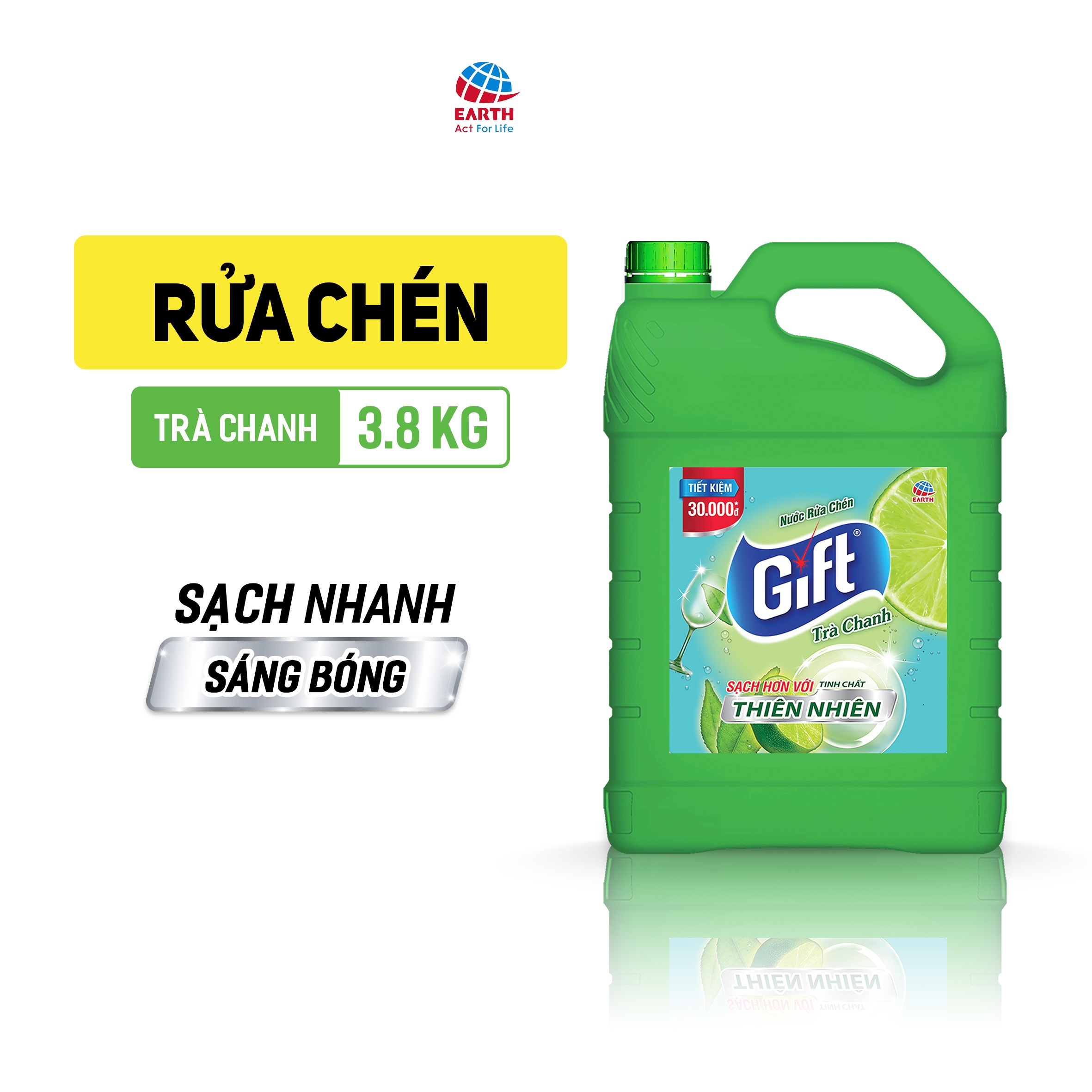 Nước rửa chén Gift Chanh/ Trà Chanh can 3.8 kg