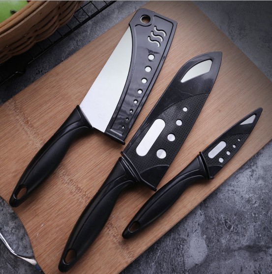 Bộ dao 4 món inox không gỉ cho nhà bếp xử lý chống trượt sắc bén