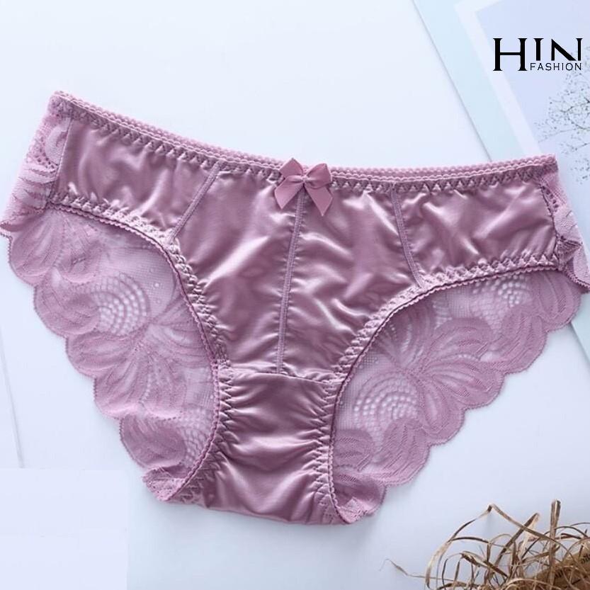 Bộ 5 chiếc quần lót nữ phi lụa phối ren - N14-5