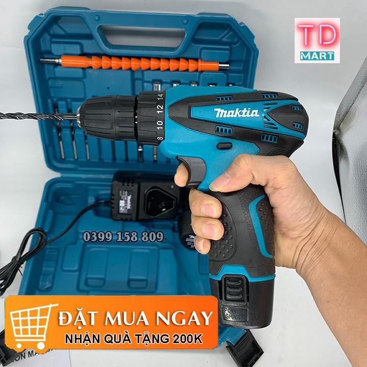 Máy khoan pin Makita 12v 100% lõi đồng Tặng bộ pHụ kiện Cao cấp