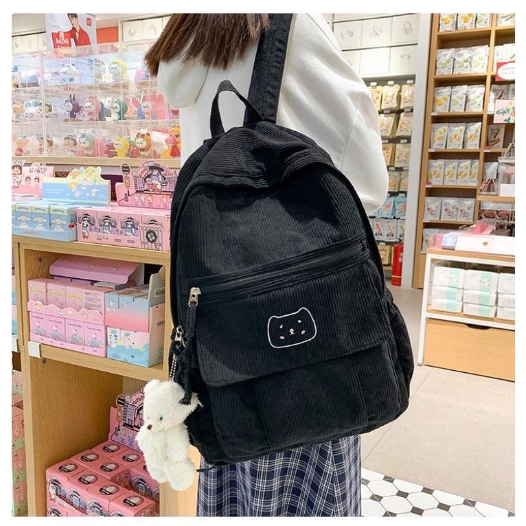 Balo vải nhung hoạt hình ulzzang xinh xắn