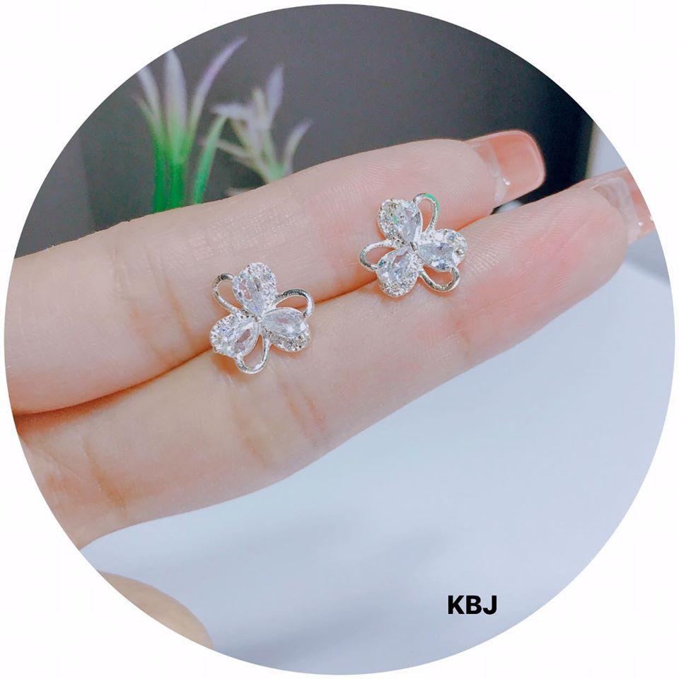 Bông tai bạc nụ hoa đá MS58