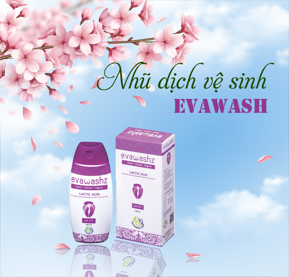 EVAWASHZ [Chai 100 ML] - Chuyên gia về nước rửa phụ khoa -  Nhà máy liên doanh với Medinej - USA và đạt chuẩn GMP - WHO