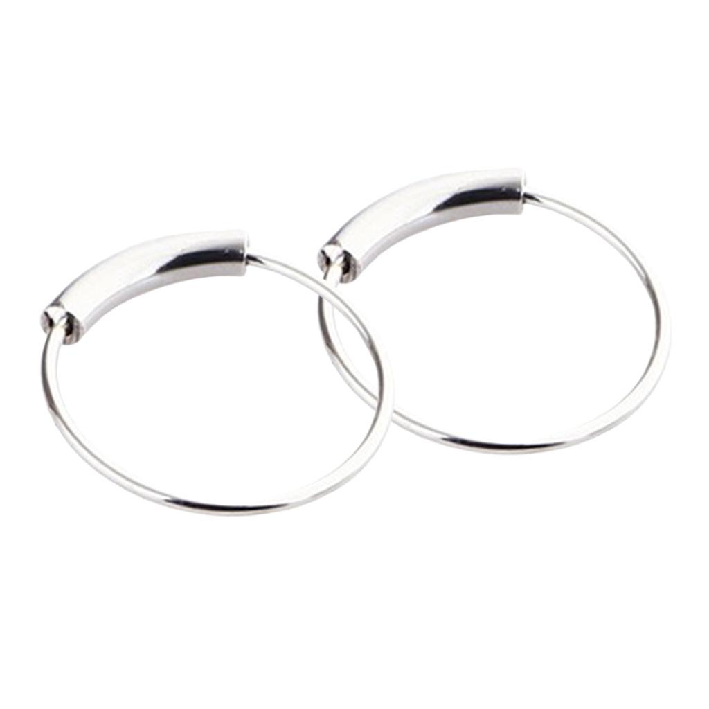 2pcs Nose Ring Nose Hoop Tragus Helix Ear Piercing Steel Ring 6mm Silver