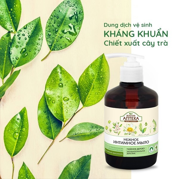 Dung dịch vệ sinh phụ nữ Làm Dịu Da, Giúp chống Khuẩn, Cân Bằng Độ pH Vùng Kín Zelenaya Apteka 370ml