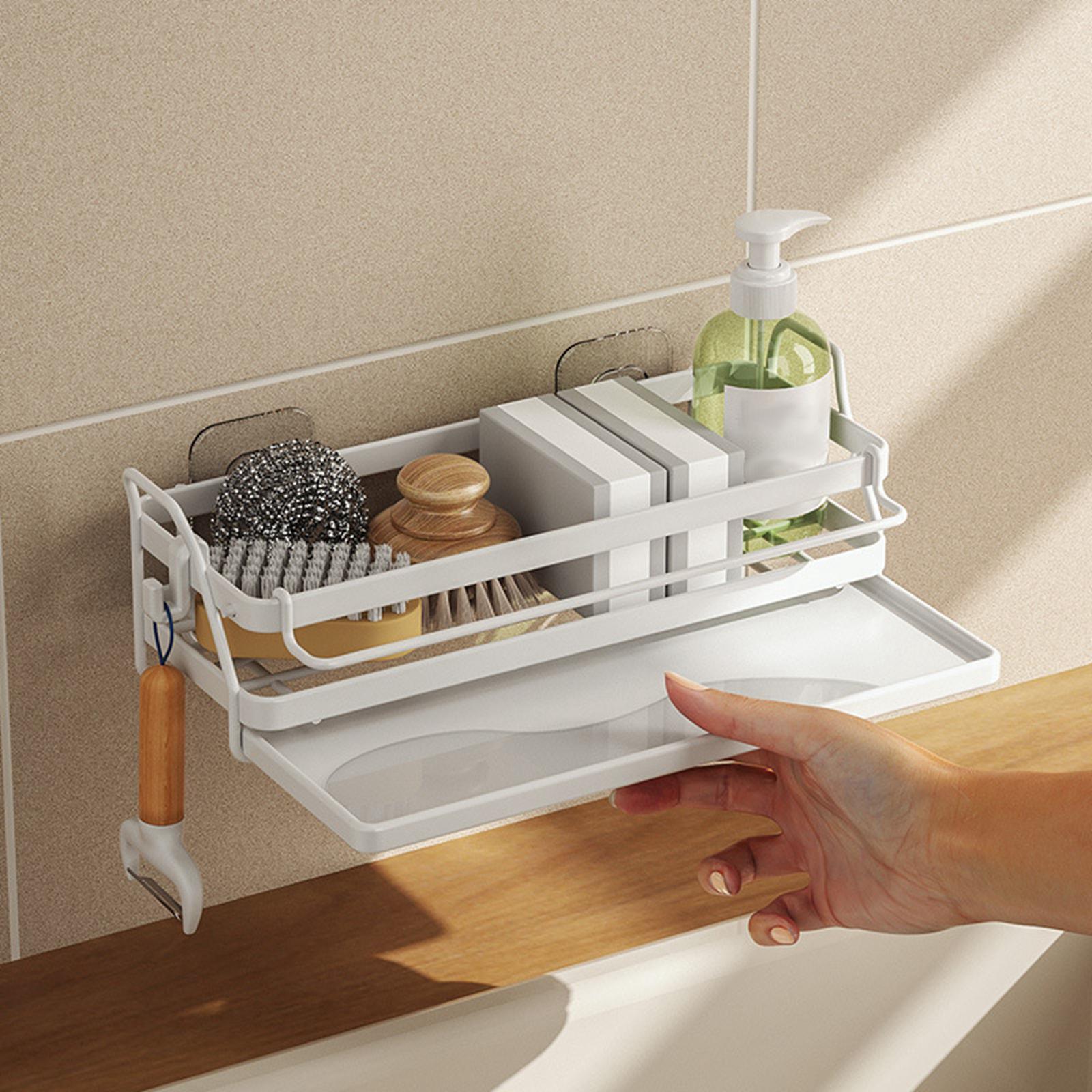 Dish Brush Soap Dispenser Holder,Soap Dispenser Caddy Organizer for Dish Cloth Dish Soap