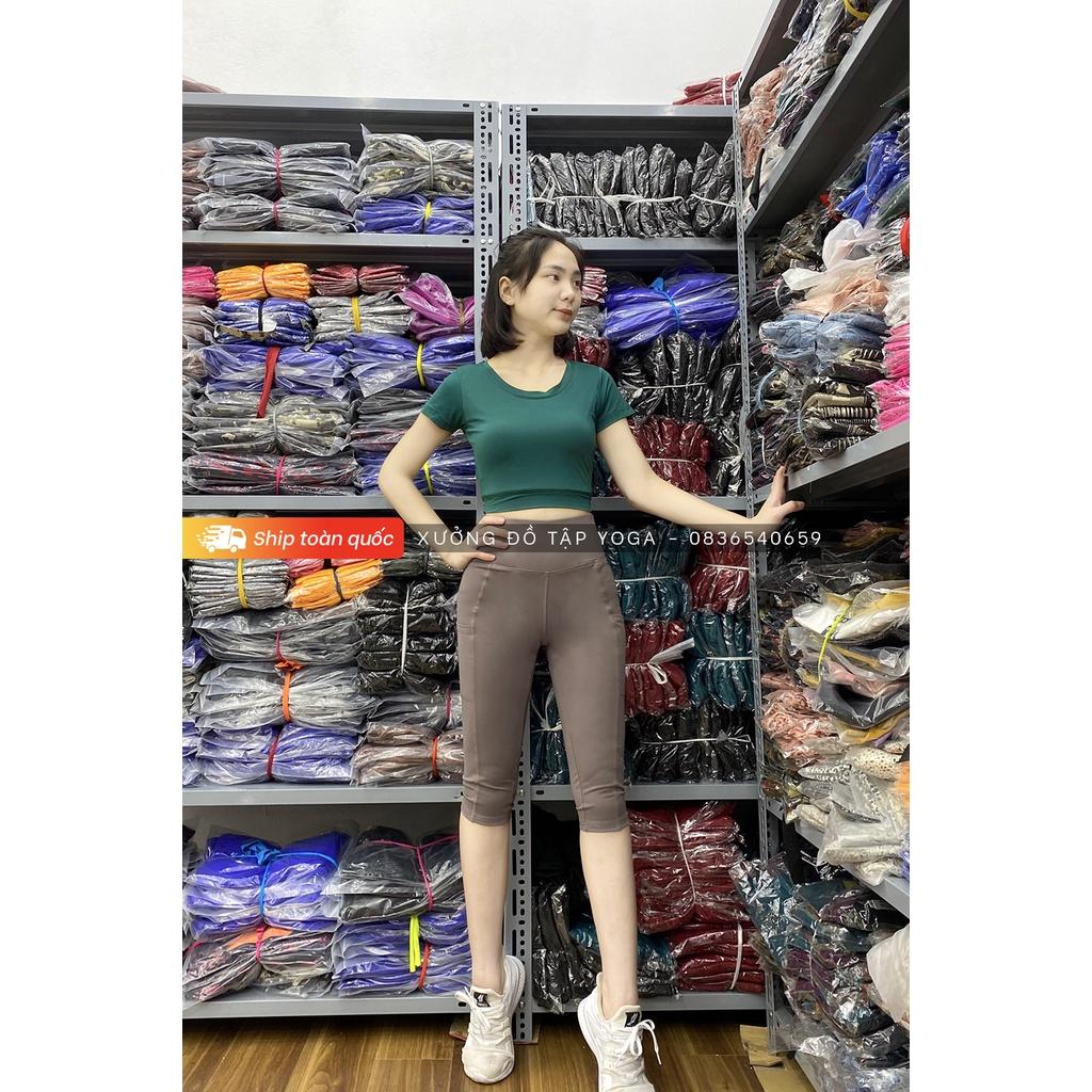 Ảnh Thật 100% - Mặc Là Mê Bộ đồ tập GYM nữ đa năng - Yoga nữ - Set tập lửng yoga áo croptop cộc tay