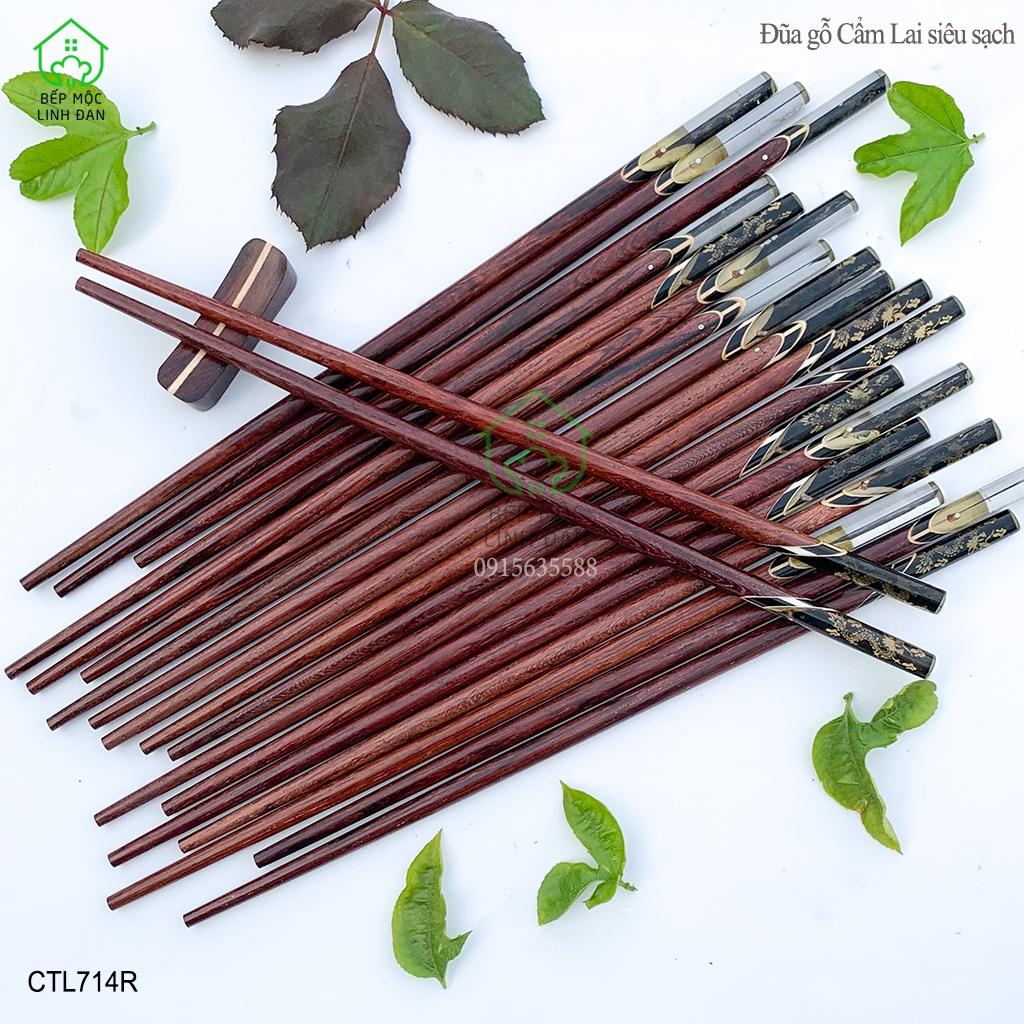 Đũa Cẩm đầu 3D Rồng vàng_Tượng trưng cho sự Thịnh vượng_Bộ 10 đôi tặng hộp
