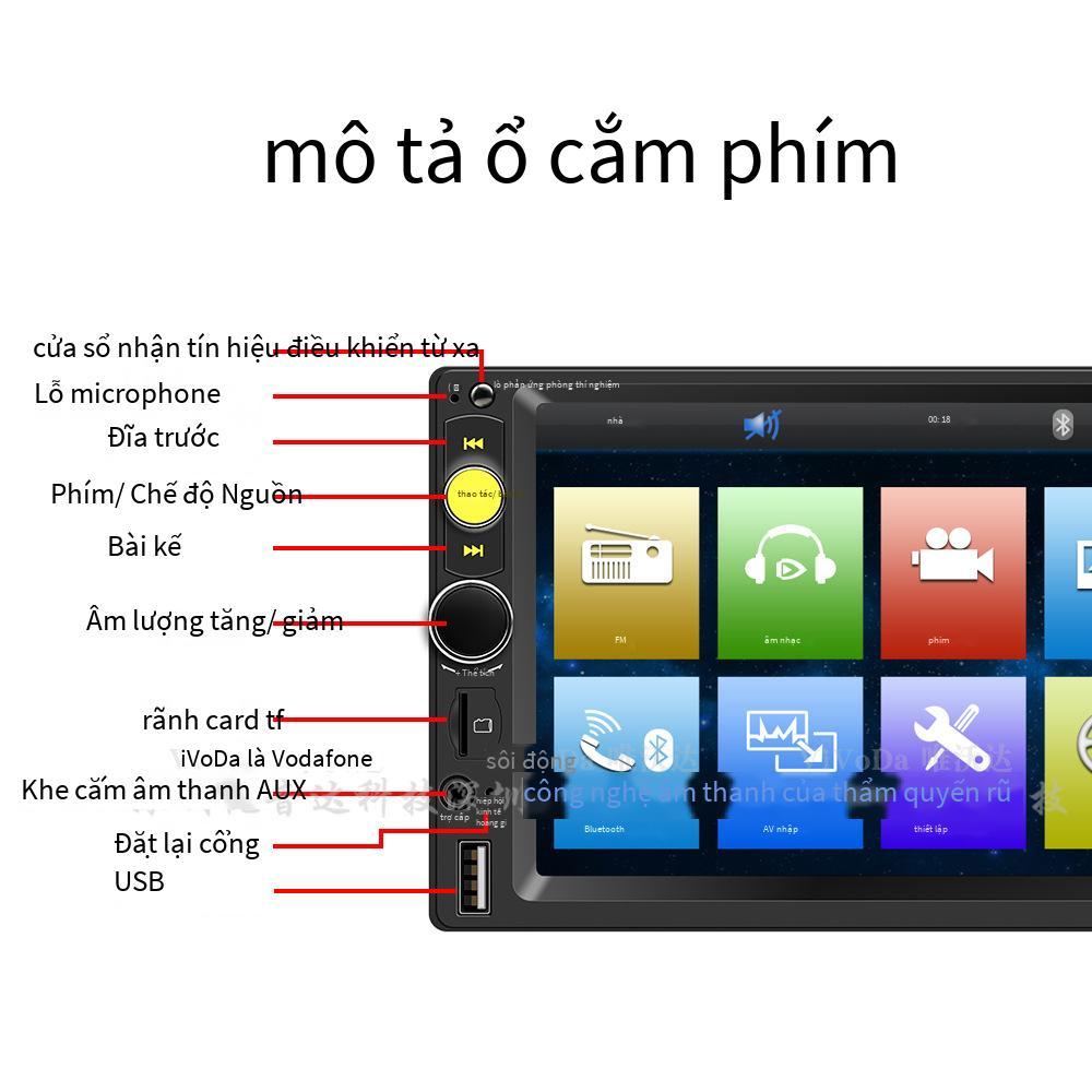 Giao Hàng Nhanh 7 Inch Dual Din Xe Hơi MP5 Thẻ Chèn Xe Hơi MP4 Đài Phát Thanh Hỗ Trợ Ưu Tiên Đảo Chiều Cuộc Gọi Bluetooth
