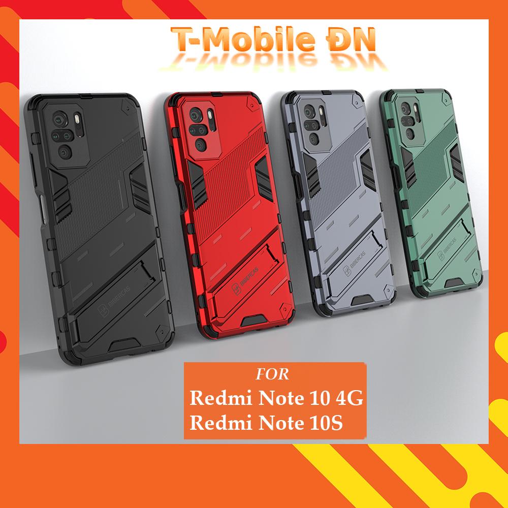 Ốp lưng cho Xiaomi Redmi Note 10 10S, Ốp chống sốc Iron Man PUNK cao cấp kèm giá đỡ cho Redmi Note 10 10S 4G