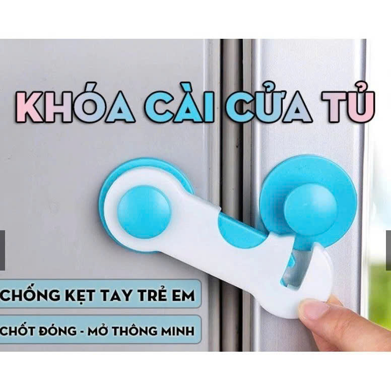 Bộ 5 Khoá Chặn Cửa Tủ , Tủ Lạnh Bảo Vệ An Toàn Cho Bé - Màu Ngẫu Nhiên