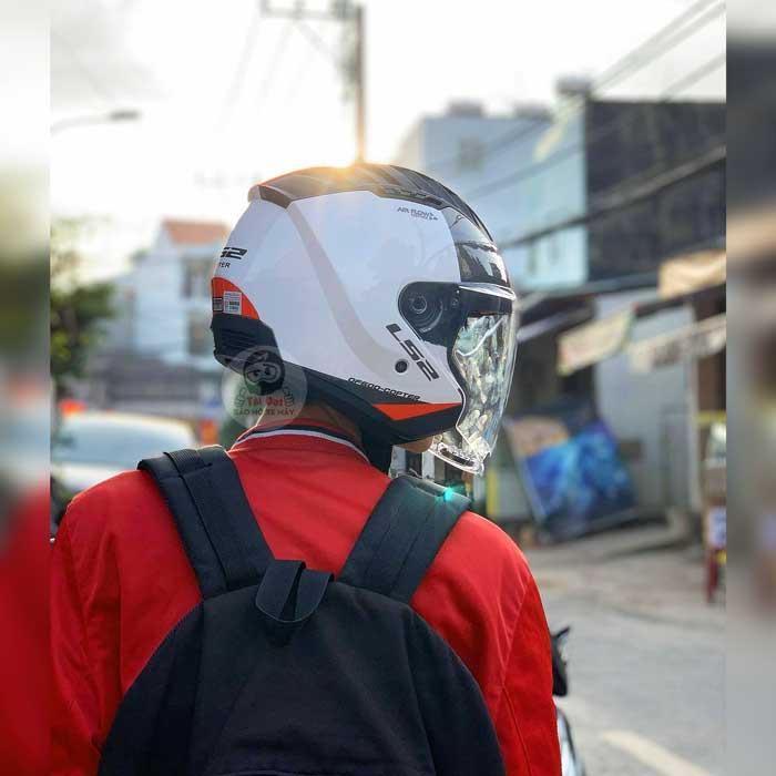Nón bảo hiểm LS2 chính hãng 3/4 Copter Urbane đỏ