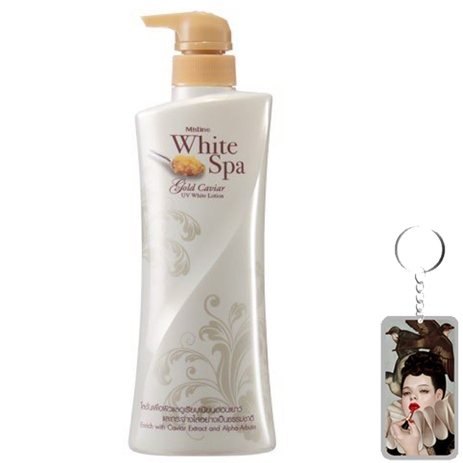 Kem dưỡng trắng da Mistine White Spa Gold Carvia Thái Lan 400ml tặng móc khóa