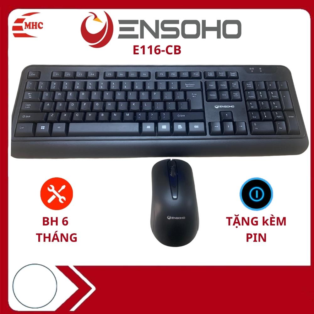 Bộ phím chuột máy tính không dây Ensoho E116cb - Tặng kèm pin- Hàng chính hãng