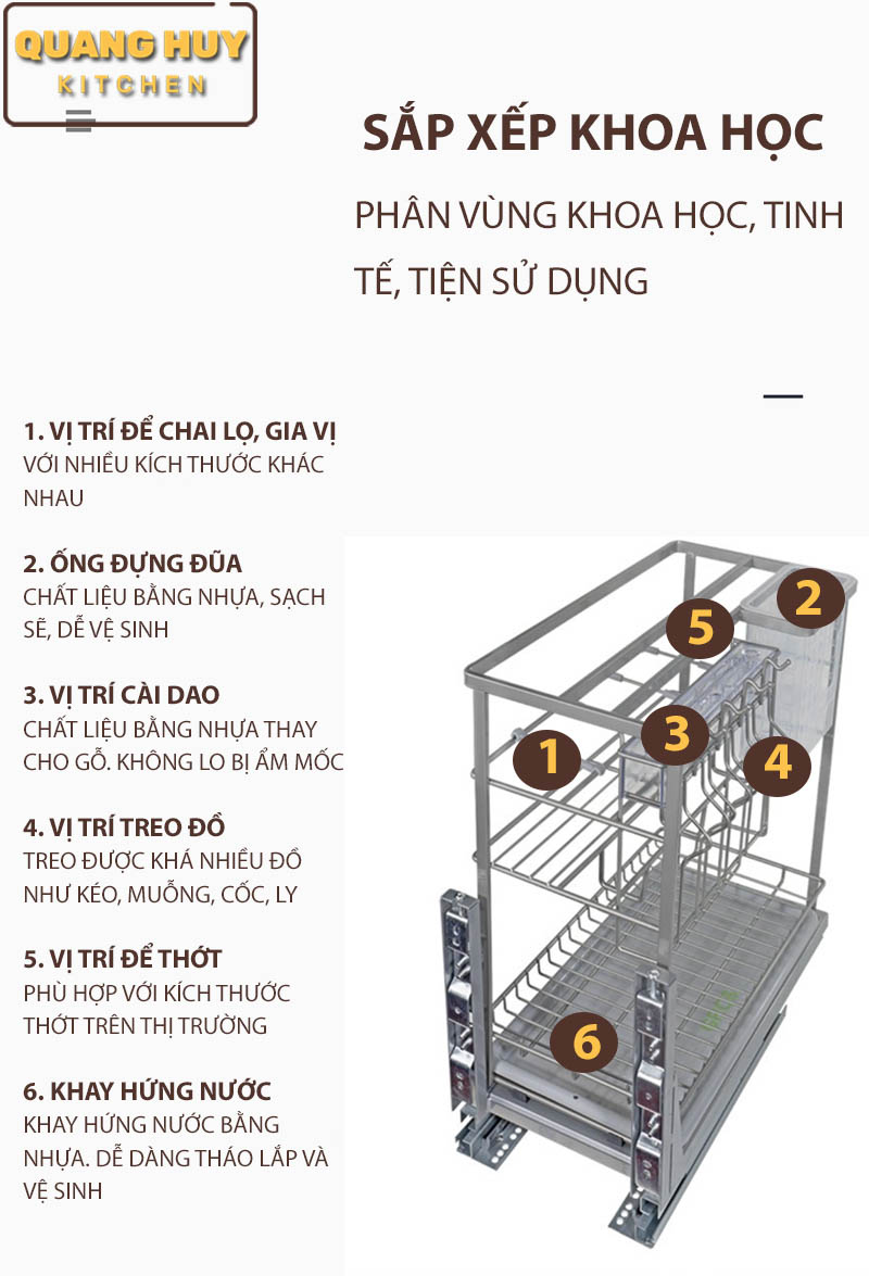 Giá để dao thớt gia vị sơn nano bảo hành han gỉ 10 năm