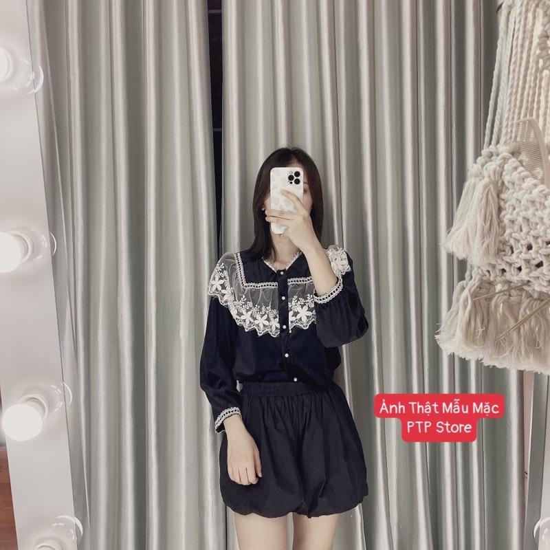 Áo Nhung Cổ Ren Bèo Siêu Xinh, Áo Nhung Kiểu Cổ Ren Khuy Ngọc Có Ảnh Thật Kèm Video