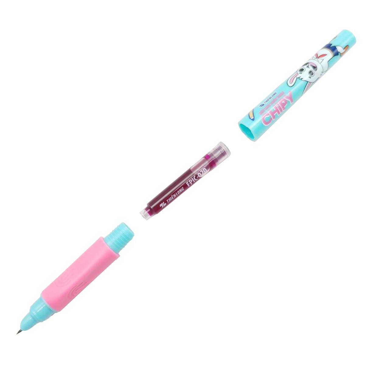 Bút Máy Chipy - Thiên Long FTC-020 - Thân Hồng - Mực Tím
