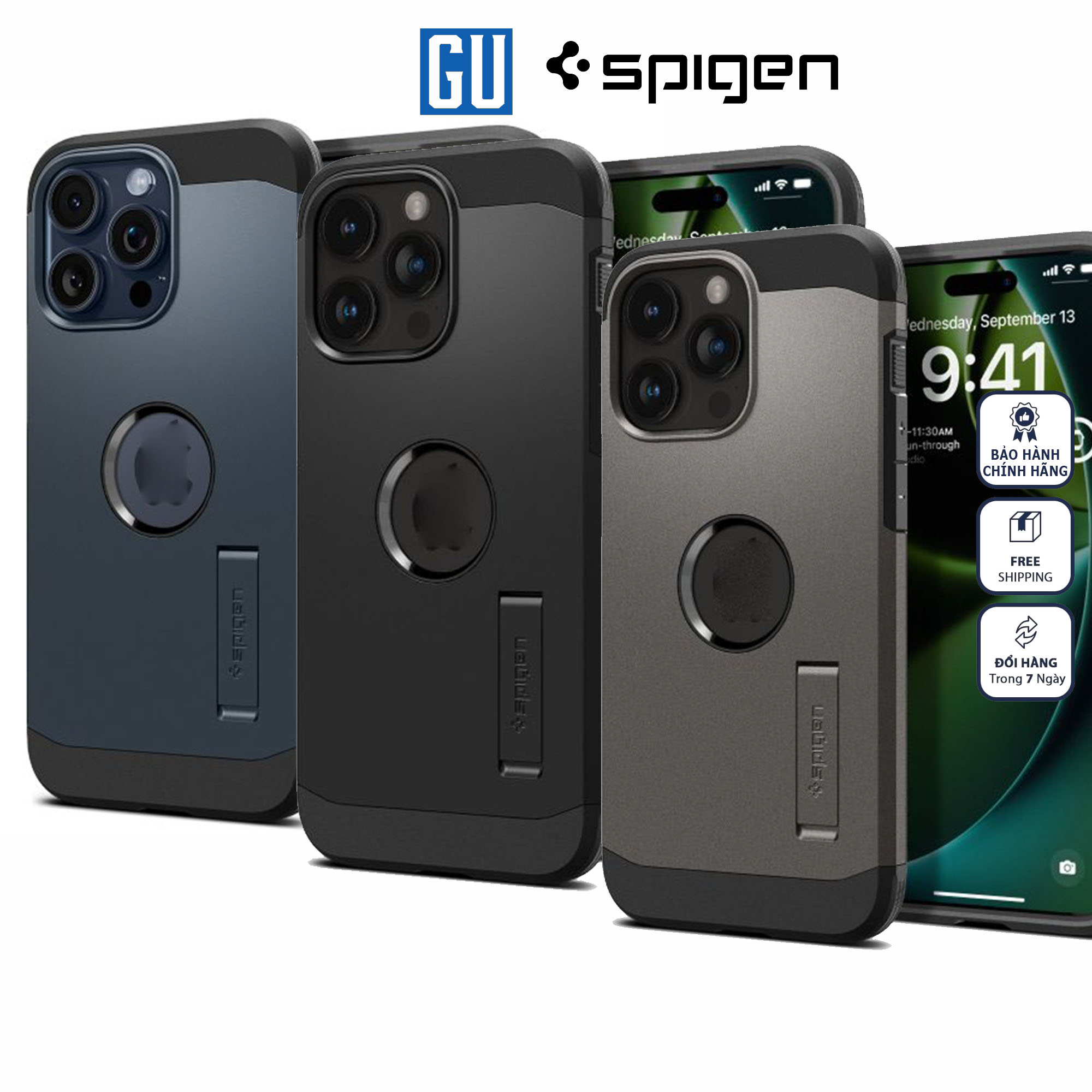Ốp Lưng Spigen Tough Armor Magfit Dành Cho iPhone 15 Pro Max Chống Sốc Mạnh Mẽ Hỗ Trợ Sạc Không Dây ACS06594 Hàng Chính Hãng