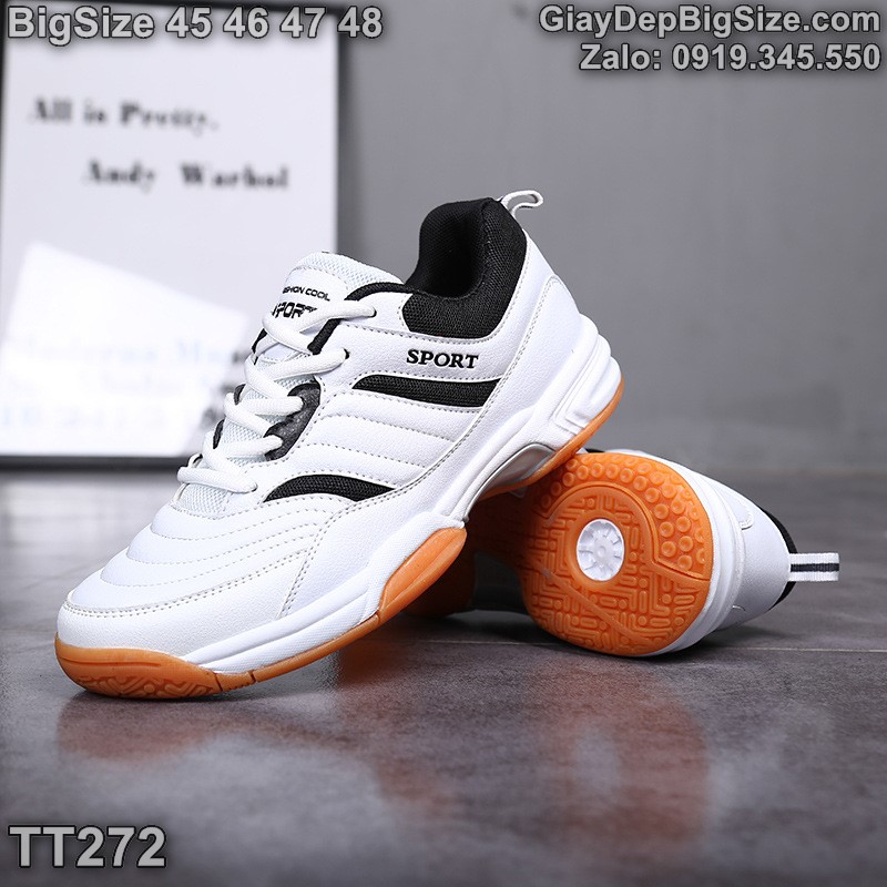 Giày chơi cầu lông tennis cỡ lớn 45 46 47 48 cho nam cao to chân ú bè. Big size badminton shoes for wide feet